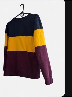 Original Use Colorblock Crewneck Sweatshirt - Navy, Mustard & Burgundy